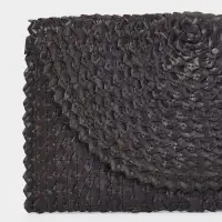 Сумка клатч плетёная из пальмового листа, 28&times;16&times;2 см, чёрная