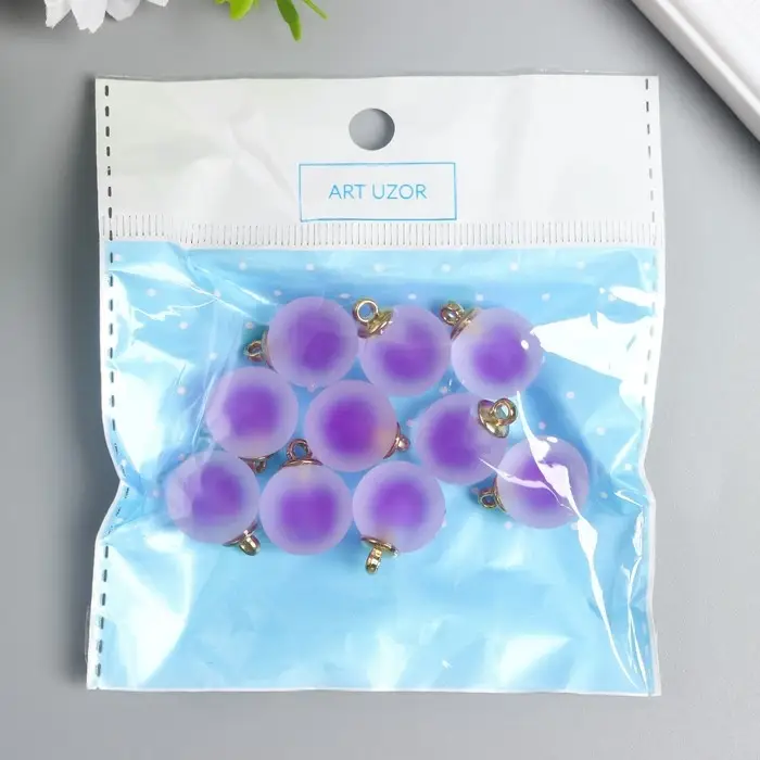 Подвеска для творчества акрил  Подвеска для творчества акрил "Шар" матовый фиолет 2,1х1,6 см