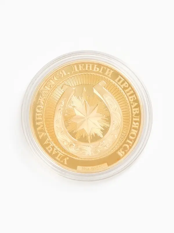 Монета новогодняя сувенирная «Сказочного года», диам. 4 см Монета новогодняя сувенирная «Сказочного года», диам. 4 см