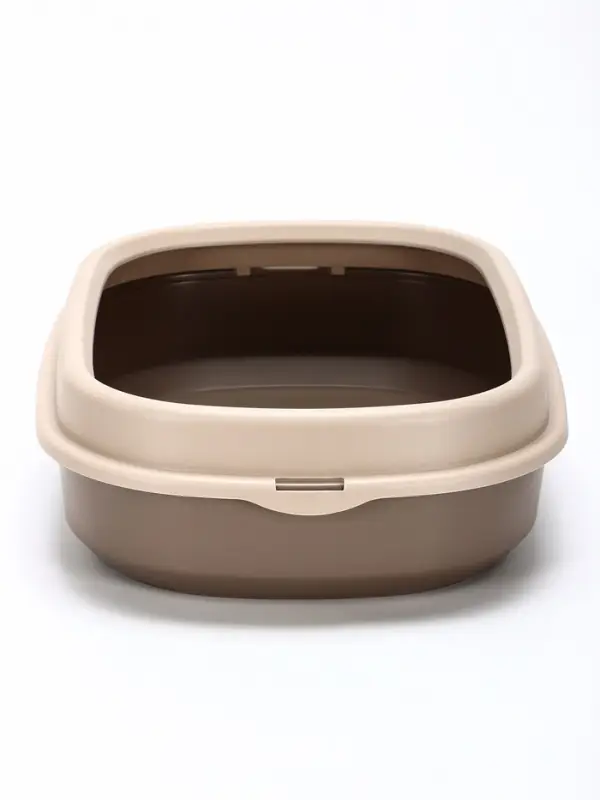 Лоток для кошек &laquo;Фур-Мур&raquo;, 48&times;35.5 см, с бортом и совком, покрытие софт-тач, цвет капучино