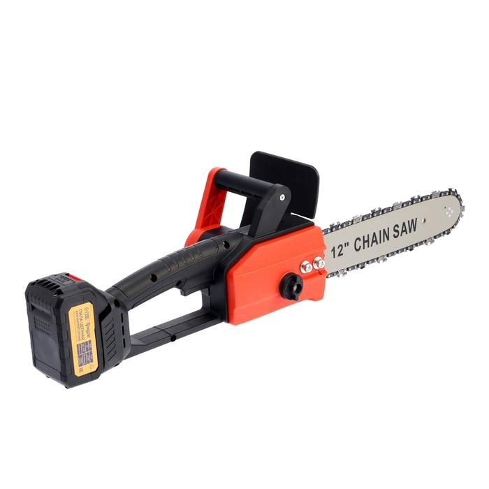 Пила цепная аккумуляторная ТУНДРА, 21 В, 3 Ач, Li-ion, 12 Пила цепная аккумуляторная ТУНДРА, 21 В, 3 Ач, Li-ion, 12", шаг 3/8", 45 звеньев