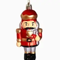 Ёлочные игрушки набор 2 шт. &laquo;Серпантин. Солдат грация&raquo;, 9&times;3.5 см, красные
