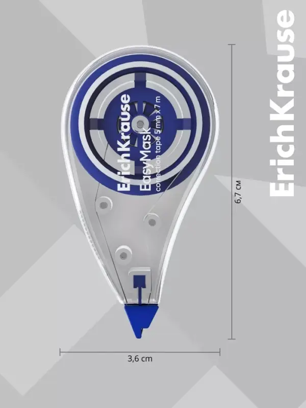 Корректирующая лента 5 мм &times; 7 м, ErichKrause Standard, в пакете, европодвес, микс
