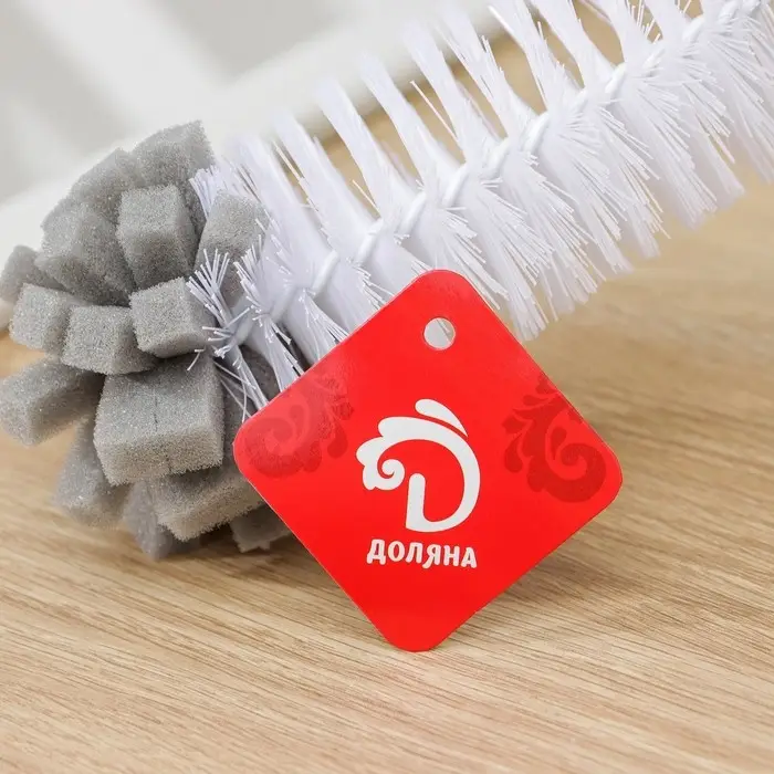 Ёрш для посуды Доляна Meli, 34×6 см, с поролоном, бамбуковая ручка, замшевая петелька Ёрш для посуды Доляна Meli, 34×6 см, с поролоном, бамбуковая ручка, замшевая петелька