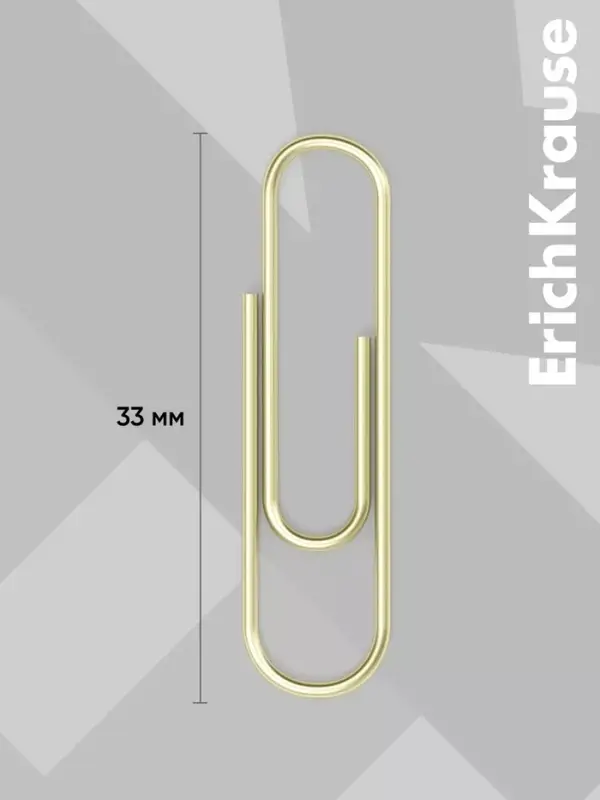 Скрепки канцелярские ErichKrause, 28 мм, 100 шт., омедненные, картонная упаковка