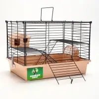 Клетка для грызунов &laquo;Пижон&raquo;, 38&times;27&times;27 см, складная, домик, миска, колесо, бежевая