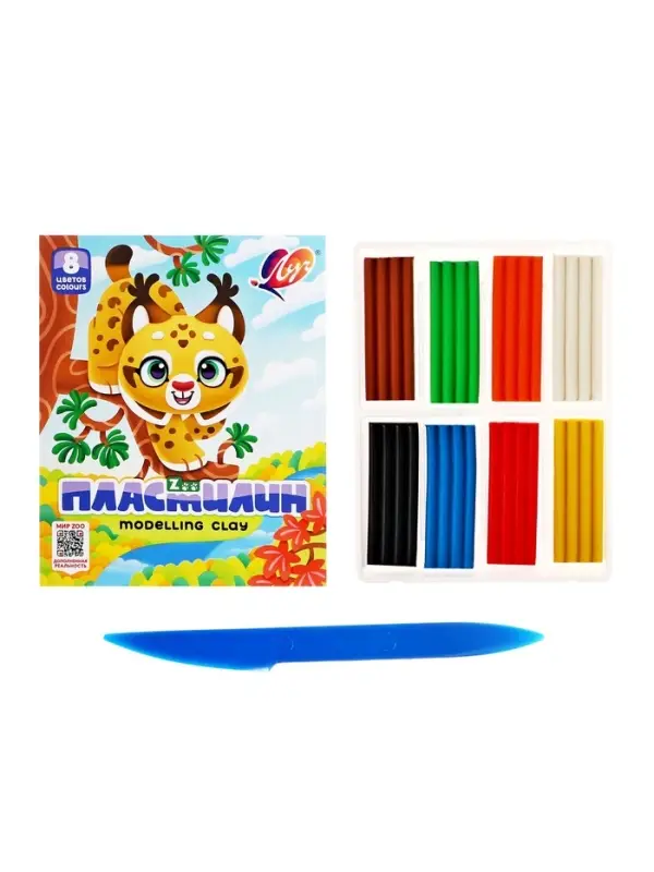 Пластилин &laquo;Луч. ZOO&raquo;, 8 цветов, 120 г
