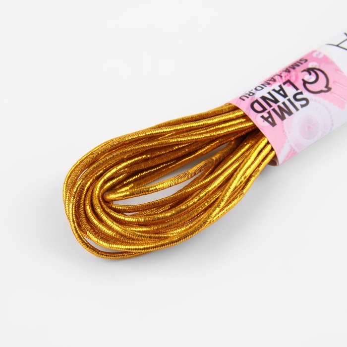 Резинки шляпные, 1 мм, 7 м, 4 шт, цвет золотой/серебряный Резинки шляпные, 1 мм, 7 м, 4 шт, цвет золотой/серебряный