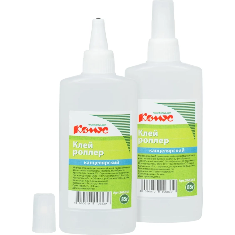 Клей канцелярский 85мл КОМУС, роллер