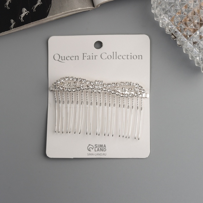 Гребень для волос  Гребень для волос "Медея" бант, 8х4 см, серебро