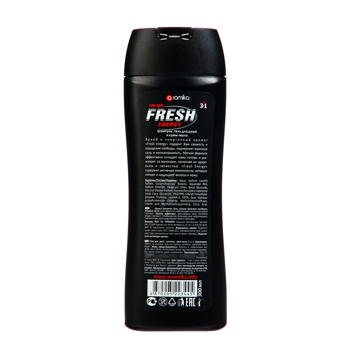 Шампунь для мужчин 3 в 1 FRESH Energy, 300 мл Шампунь для мужчин 3 в 1 FRESH Energy, 300 мл