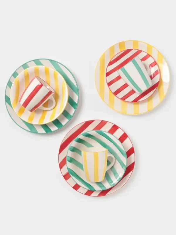 Тарелка Доляна &laquo;Райе&raquo;, d=26.5 см, керамика, бирюзовая