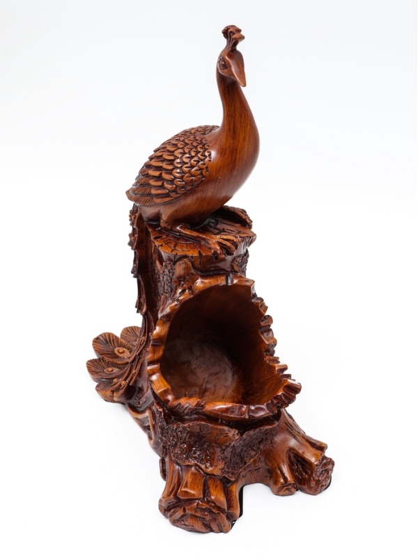 Подставка для бутылки  Подставка для бутылки "Павлин" под дерево, 23х15х33см