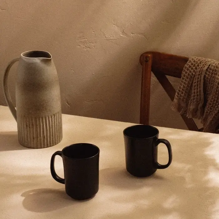 Кружки SL Home &laquo;Дарк&raquo;, 400 мл, набор 2 шт., фарфор, чёрные