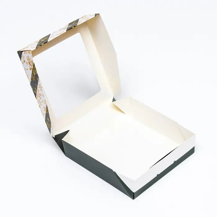 Коробка подарочная новогодняя складная с окном «Снежинка», 15×15×4 см Коробка подарочная новогодняя складная с окном «Снежинка», 15×15×4 см