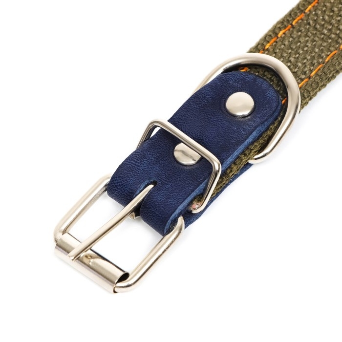 Ошейник брезентовый двухслойный, 50 х 2 см, ОШ 25-35 см, хаки Ошейник брезентовый двухслойный, 50 х 2 см, ОШ 25-35 см, хаки