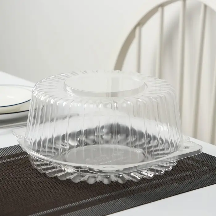 Контейнер для торта одноразовый с неразъёмной крышкой ИП-52 В, 23×11.4 см, внутренний 21×10.1 см, пластик, прозрачный