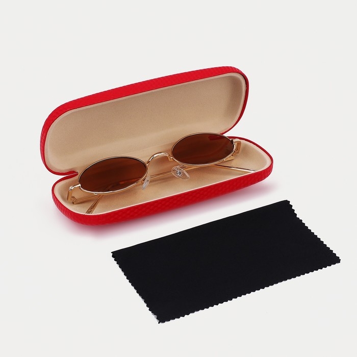 Футляр для очков на хлопушке, длина 16 см, цвет красный Футляр для очков на хлопушке, длина 16 см, цвет красный