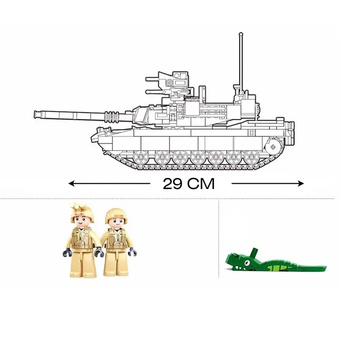 Конструктор Модельки Sluban &laquo;Танк Brown M1A2 Abrams&raquo;, 781 деталь