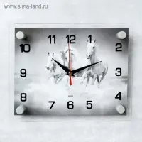 Часы настенные, интерьерные &laquo;Тройка лошадей&raquo;, бесшумные, 20&times;26 см