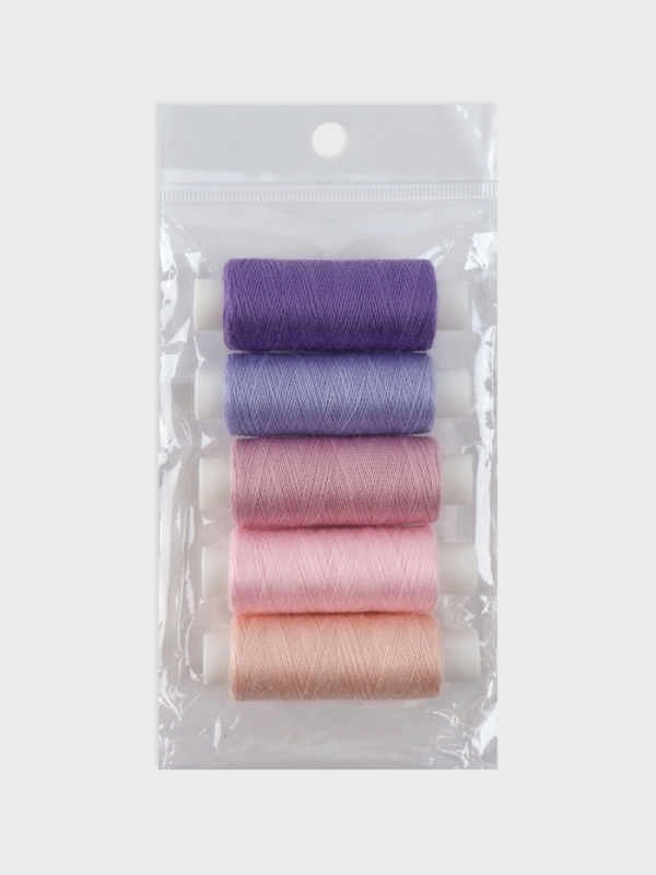 Набор ниток 5шт 40S/2 200м 100% полиэстер Сиреневое настроение Набор ниток 5шт 40S/2 200м 100% полиэстер Сиреневое настроение