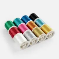 Нитки металлизированные, 91&plusmn;1 м, набор 12 шт., разноцветные
