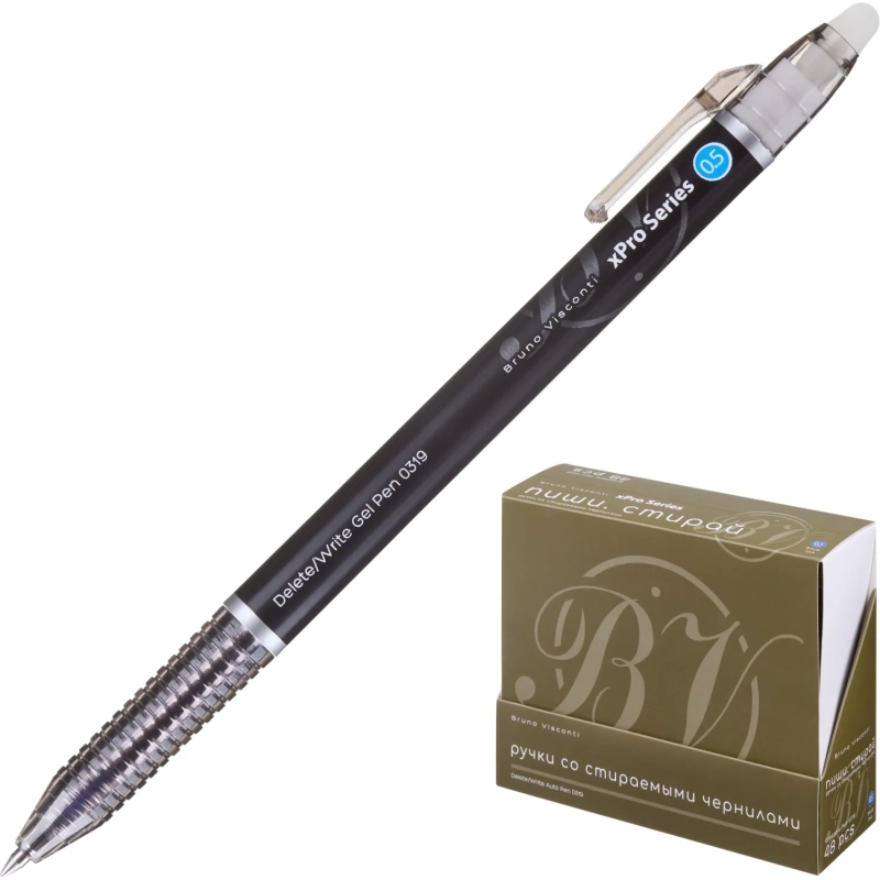 Ручка гелевая авт.со стир.черн DeleteSlimClick.xPro Nero0,5мм,син20-0319/11