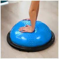 Полусфера BOSU гимнастическая ONLYTOP, массажная, с насосом, 58&times;25 см, синяя