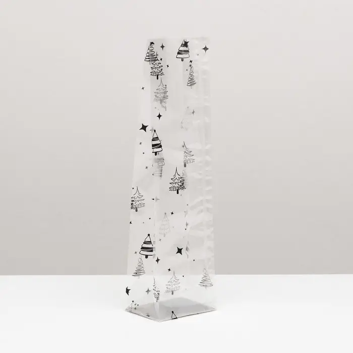 Пакет подарочный новогодний с жёстким дном 6×8×30 см Пакет подарочный новогодний с жёстким дном 6×8×30 см