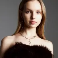 Набор 2 предмета: серьги, колье &laquo;Изумление&raquo;, цветение, белый в золоте, 42 см