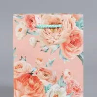 Пакет подарочный ламинированый "Цветочная радость" 11,5 х 14,5 х 6,5 см