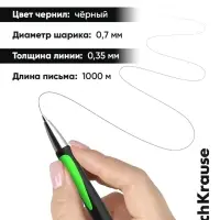 Ручка шариковая ErichKrause. Megapolis Concept, автоматическая, чёрный стержень, узел 0.7 мм, резиновый упор, МИКС