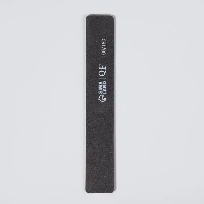 Пилка для ногтей, широкая, 100/180 грит, 18 см, чёрная