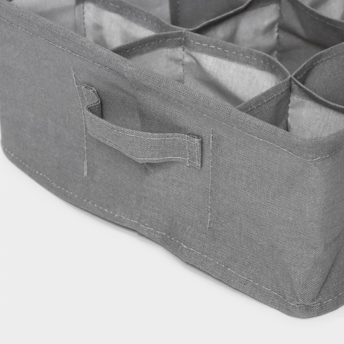 Органайзер для хранения белья LaDо́m, 9 ячеек, 28×28×11 см, цвет серый Органайзер для хранения белья LaDо́m, 9 ячеек, 28×28×11 см, цвет серый