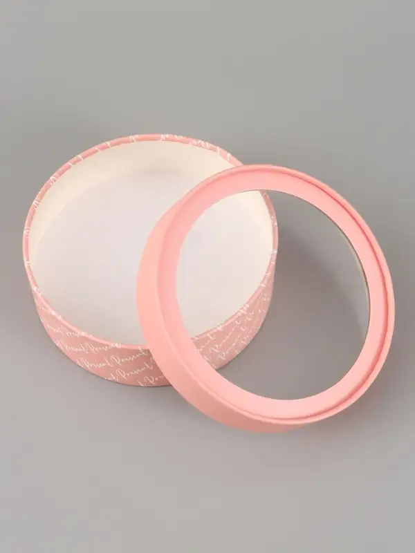 Коробка подарочная с окном &laquo;Цветы&raquo;, 16&times;16&times;5 см, круглая