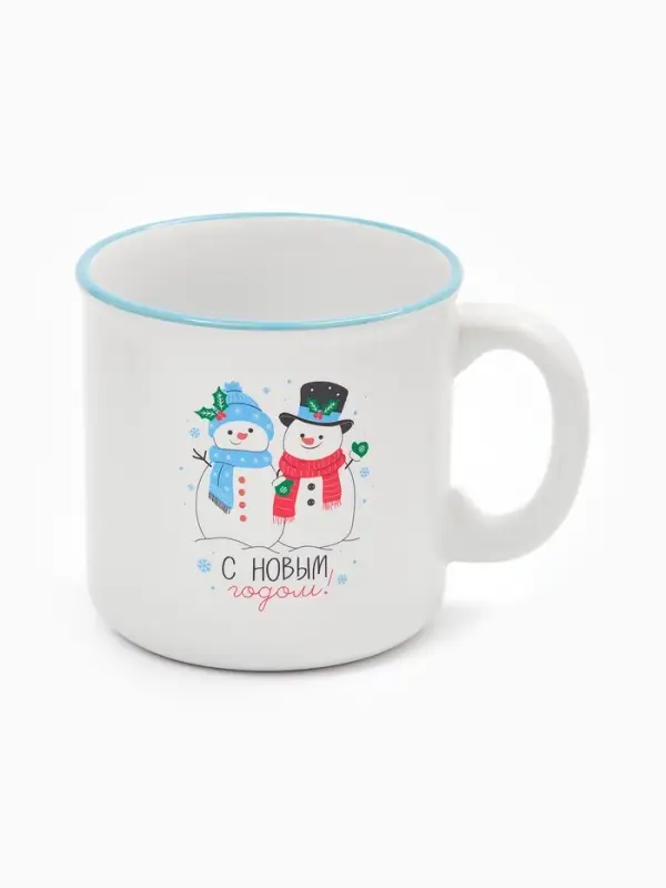 Кружка чайная новогодняя &laquo;Снеговики&raquo;, 530 мл