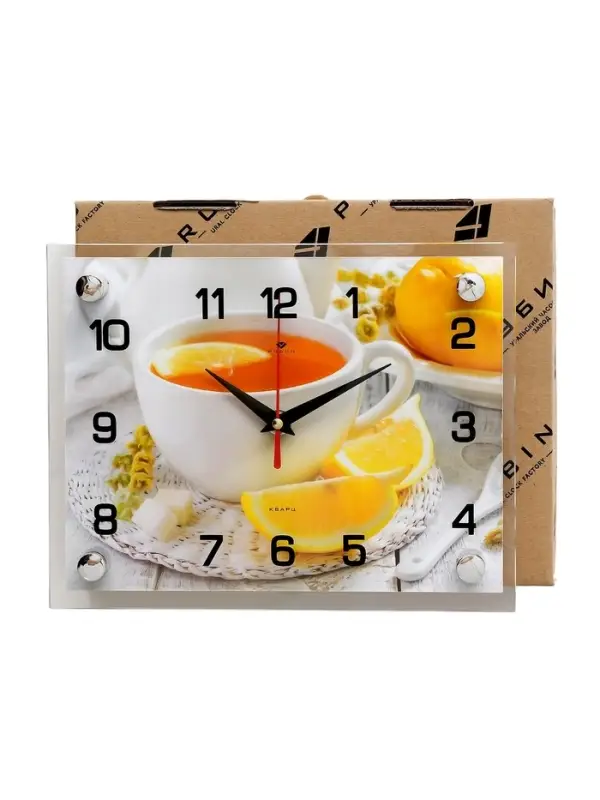 Часы настенные интерьерные &laquo;Чай с лимоном&raquo;, серия: Кухня, 20&times;26 см, от батарейки 1&times;АА