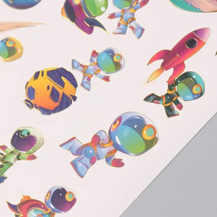 Набор бумажных наклеек для декора «Космонавты», 2 листа, 20×15 см