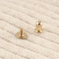 Бирка с кнопкой Hand made, 8&times;1.8 см, 10 шт., цвет золотой, белый