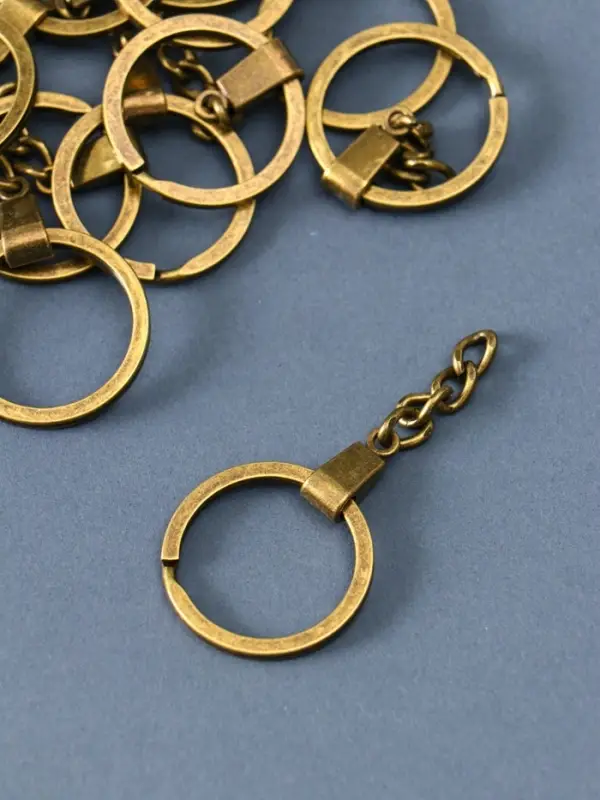 Основа для брелока кольцо, металл, с плоским креплением, под латунь, 3&times;6 см