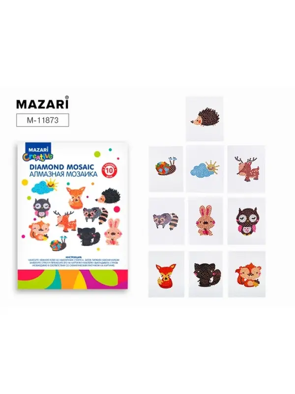 Алмазная мозаика &laquo;Лесные жители&raquo; 6.5&times;8 см, на стикере, 10 штук в наборе