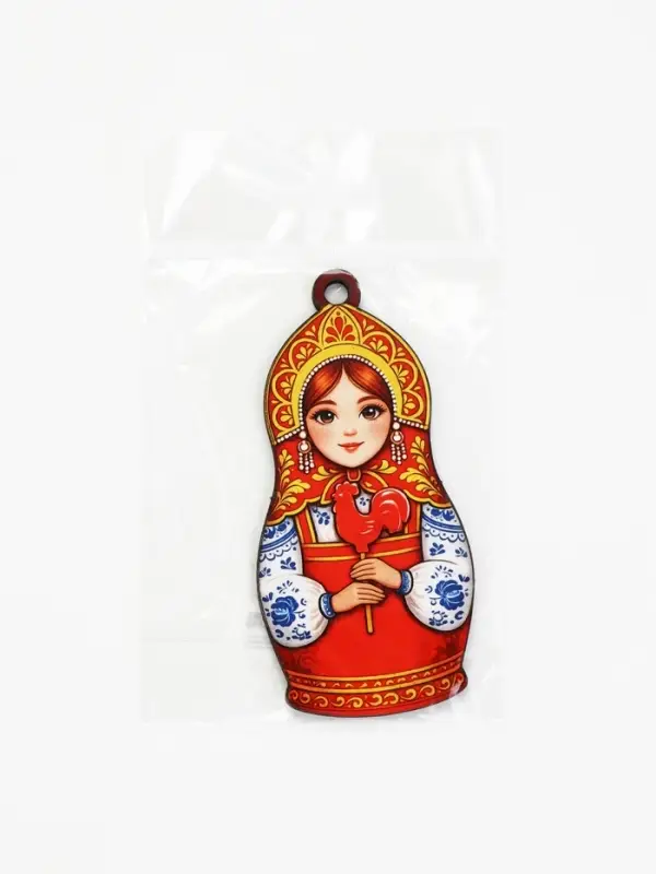 Елочная игрушка деревянная &laquo;Матрешка&raquo;, 48&times;99 мм