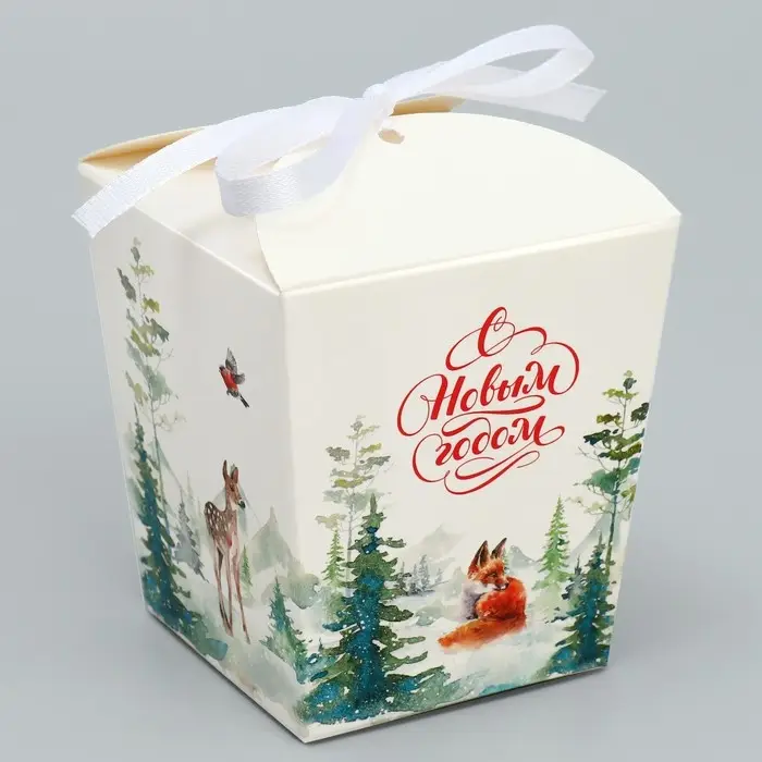 Бонбоньерка новогодняя «Новогодняя акварель», 7.5 х 8 х 7.5 см Бонбоньерка новогодняя «Новогодняя акварель», 7.5 х 8 х 7.5 см