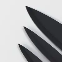 Набор кухонных ножей Magistro Dark wood, 3 предмета: лезвие 10.2 см, 12.7 см, 19 см, чёрный