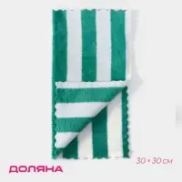 Салфетка для уборки Доляна &laquo;Полоски&raquo;, микрофибра махровая, 30&times;30 см, МИКС