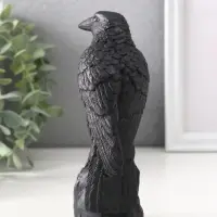 Фигура «Ворон на камне», 15.5×5.5×10 см, чёрная