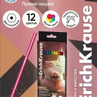 Карандаши 12цв , ErichKrause "Prima Cat", пластик, шестигр., европодвес