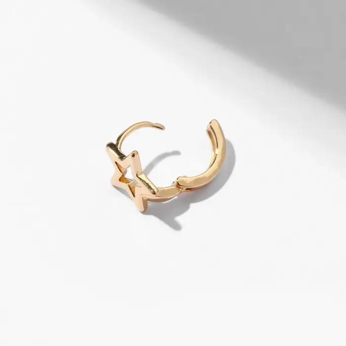 Пирсинг в ухо (хеликс) «Звезда», d=10 мм, цвет золото Пирсинг в ухо (хеликс) «Звезда», d=10 мм, цвет золото