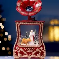 Светодиодная фигура &laquo;Граммофон&raquo; 36&times;16&times;9 см, от батареек 3хААА, музыка, USB, свечение тёплое белое