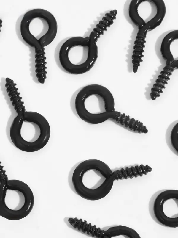 Держатель для кулона винтовой, (набор 50 шт.) 0,8×0,3×0,1 см, цвет чёрный